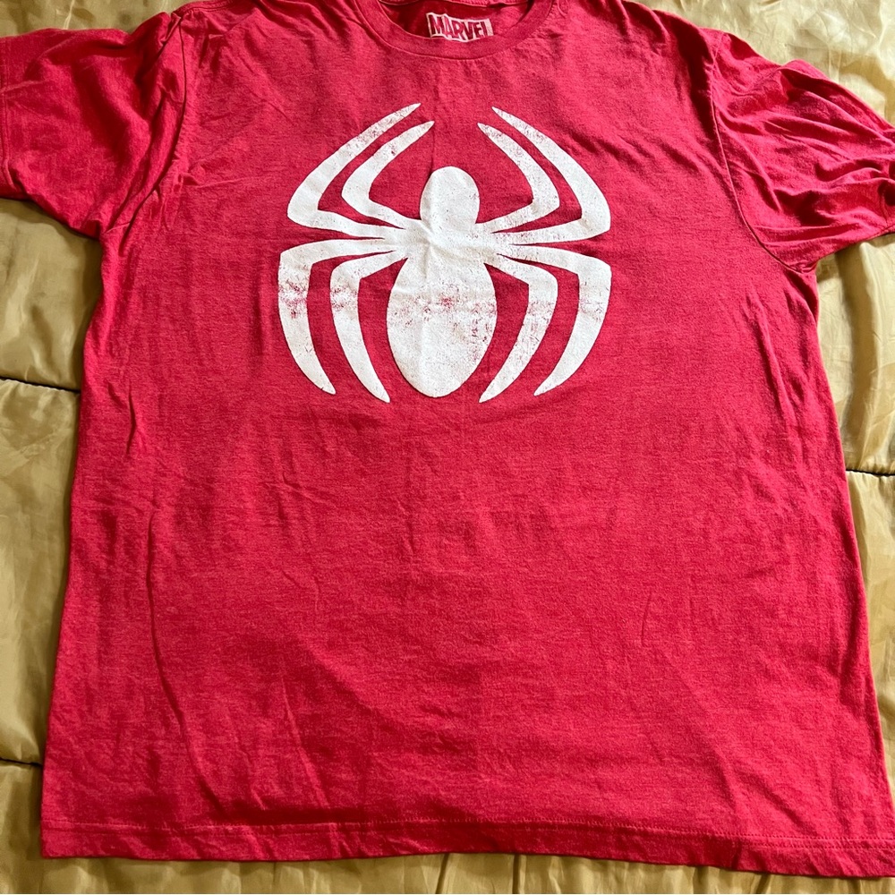 Marvel Red/White Spider-Man Logo T-Shirt Size XL
